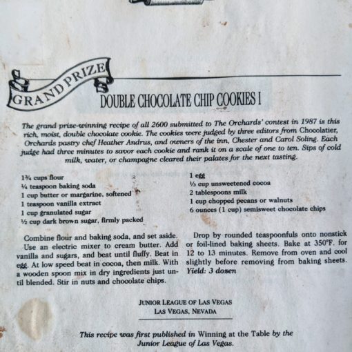 Chocolate chip cookie recipe