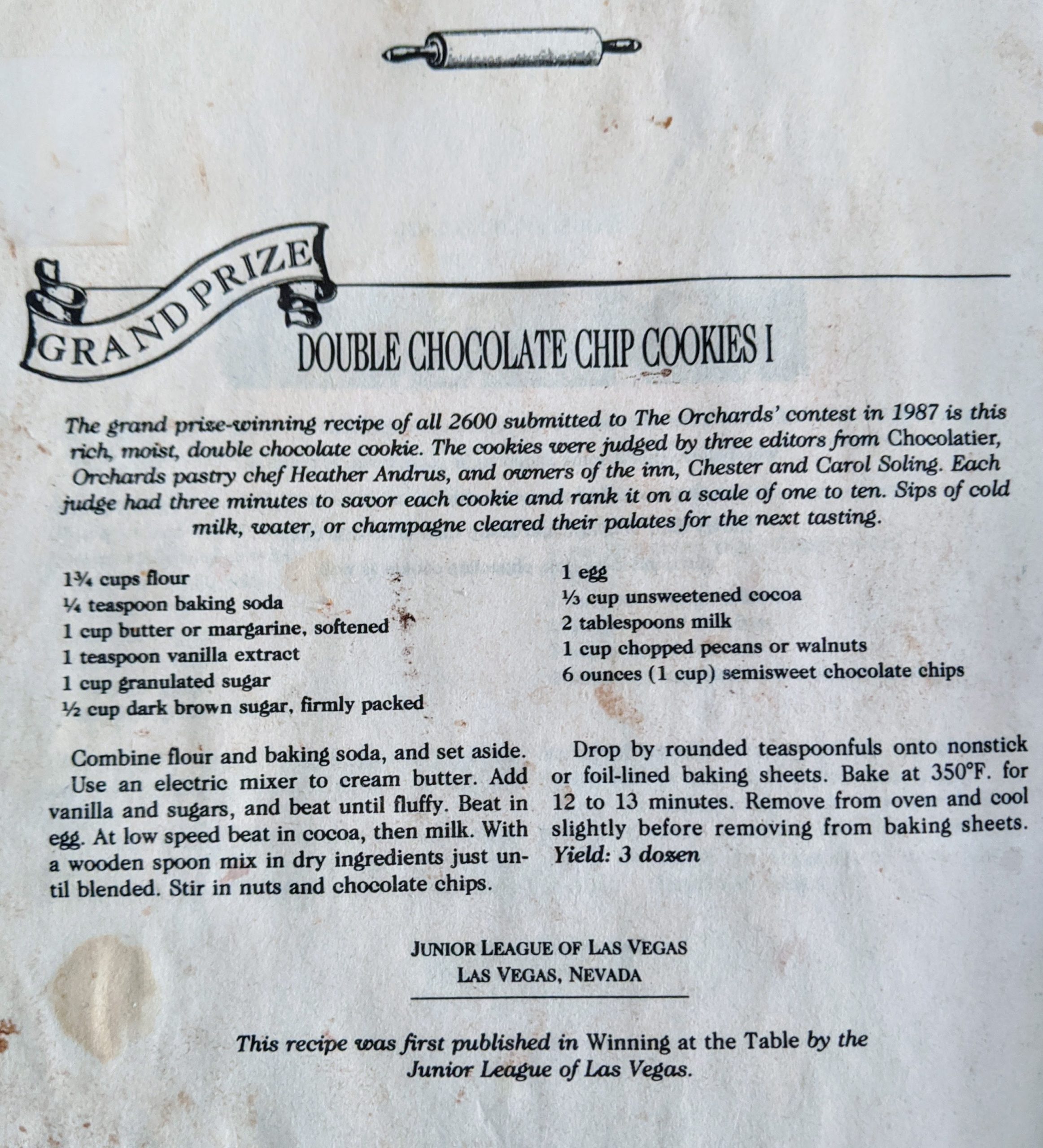 Chocolate chip cookie recipe