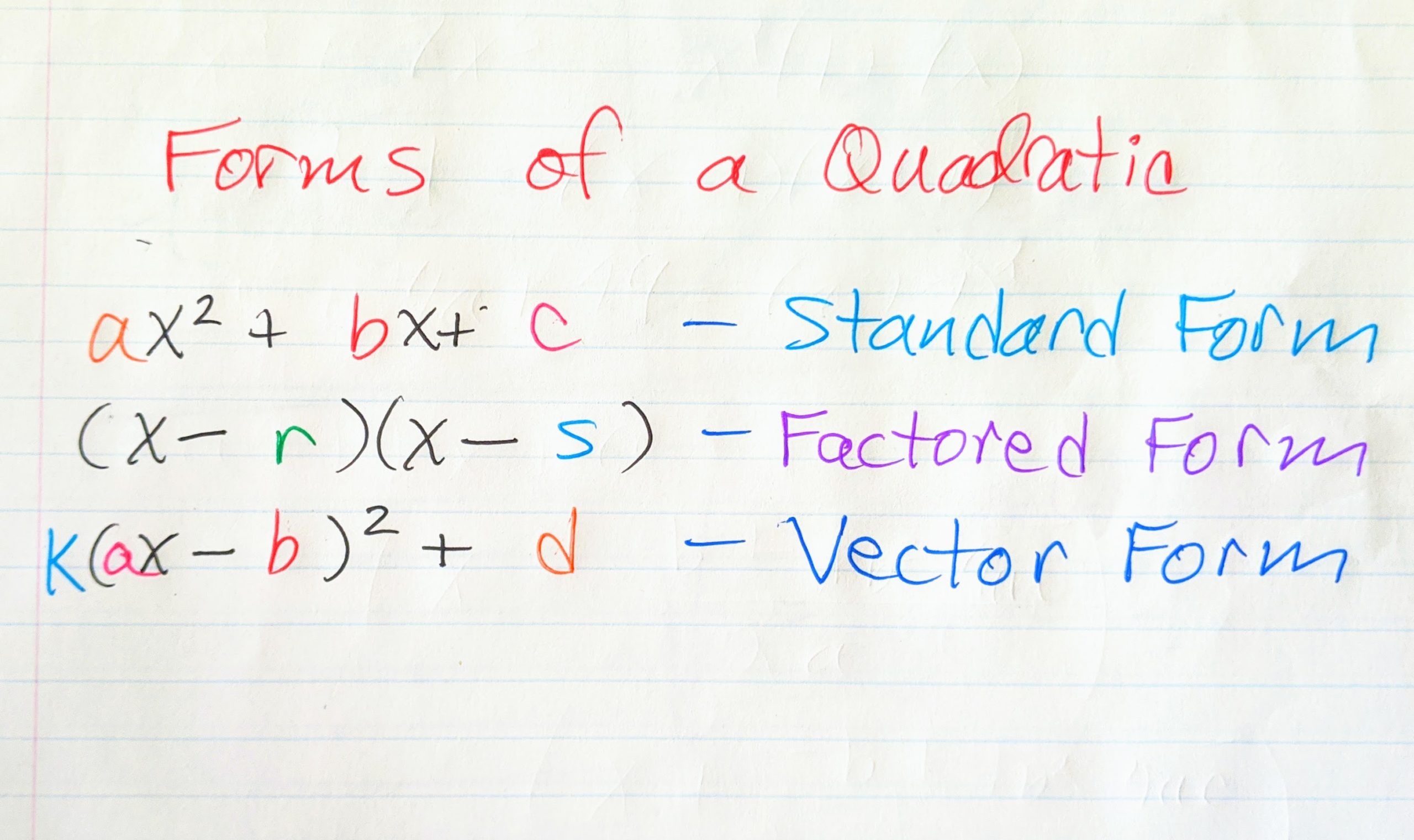 exercises on quadratic sequences