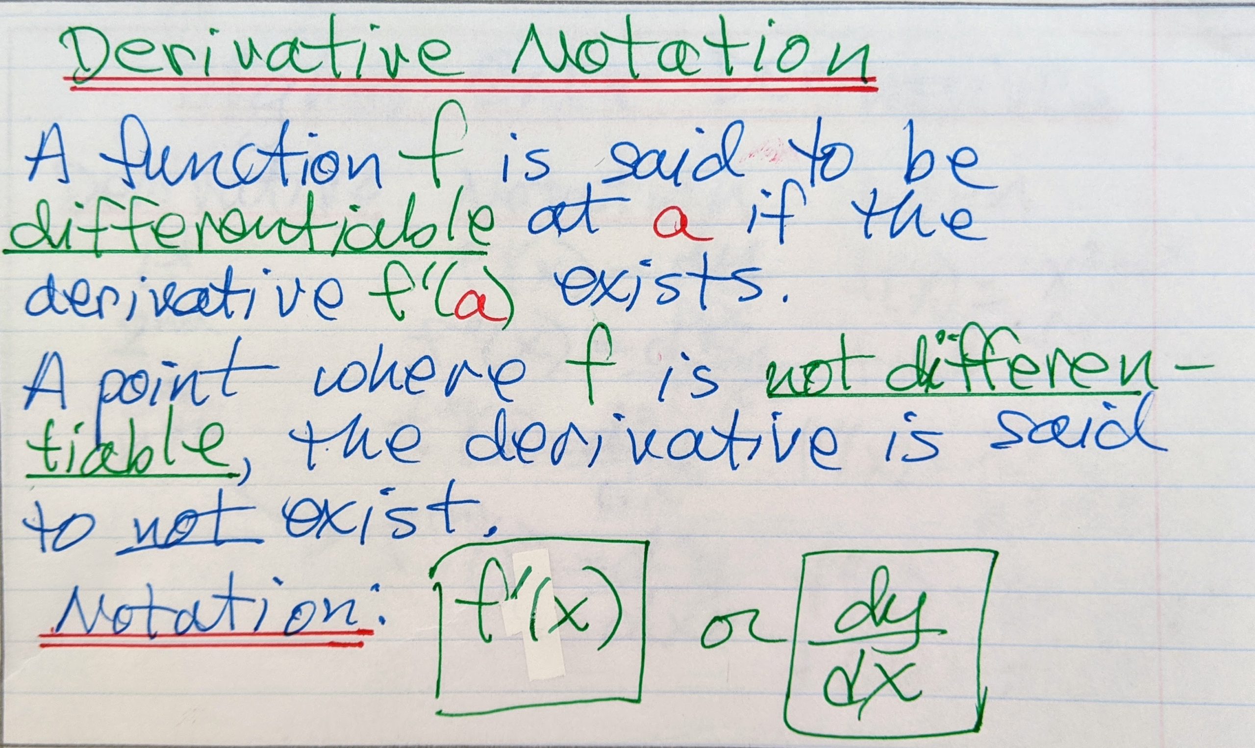 Derivative Notation | Math Worksheets & Math Videos